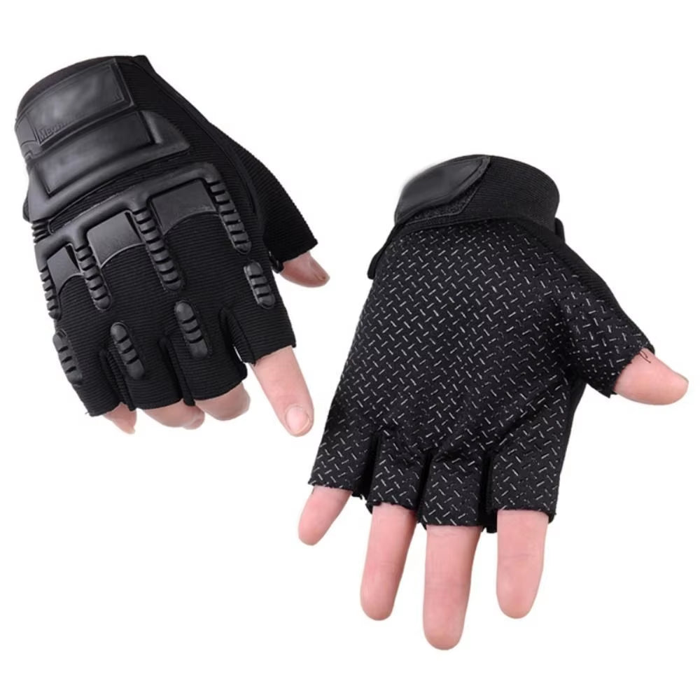 1 Pair Fingerless Gloves Anti-Slip Half Finger Mittens Wear-Resistant Fingerless Men'S Gloves