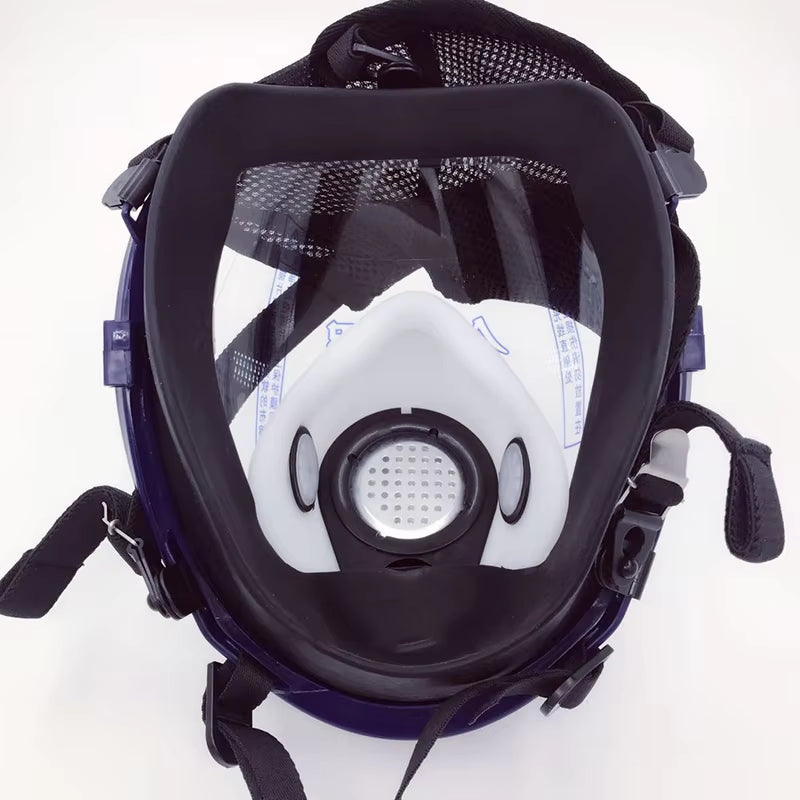 3 Ports Multipurpose Full Gas Mask Spherical Super Clear Fully Sealed Protective Mask Spray Paint Industrial Pollution Gas Mask