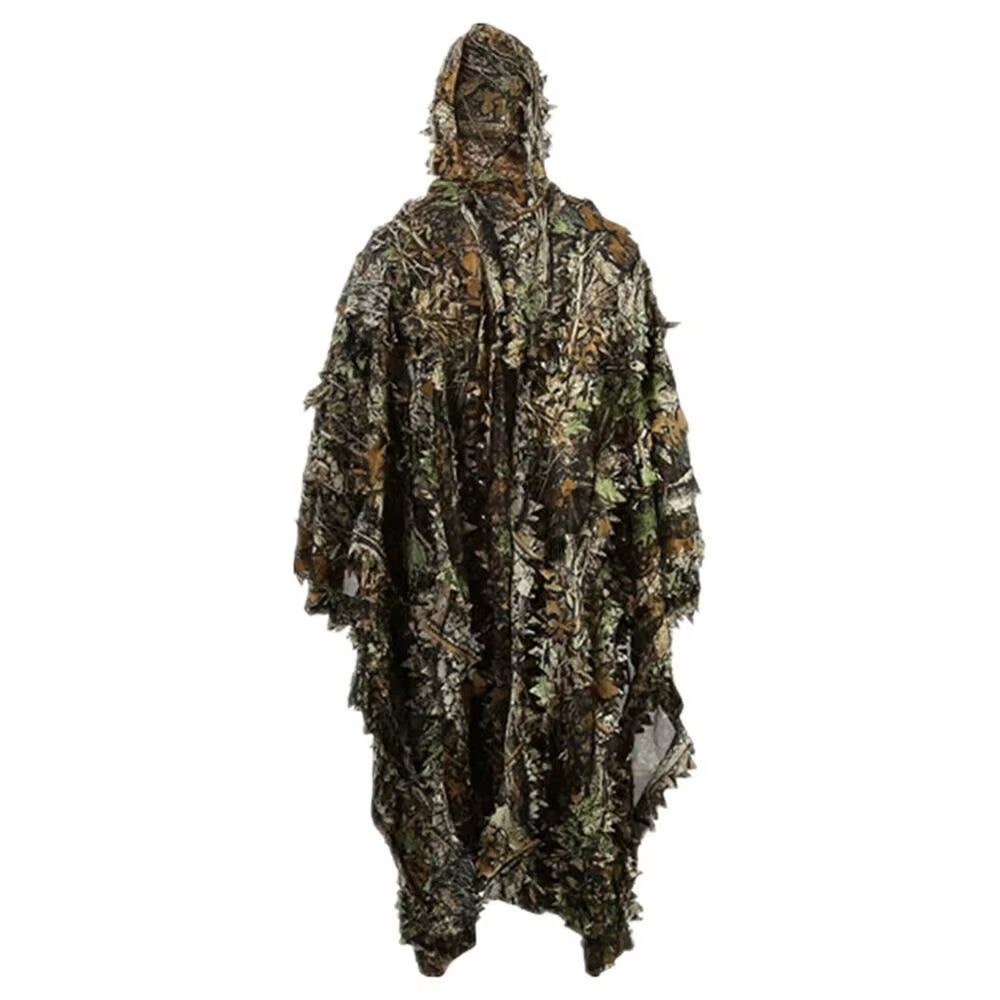 3D Ghillie Suit Camouflaged Clothes for Hunter 3D Camouflage Clothing Woodland Poncho for Hunting Wildlife Photography Costumes