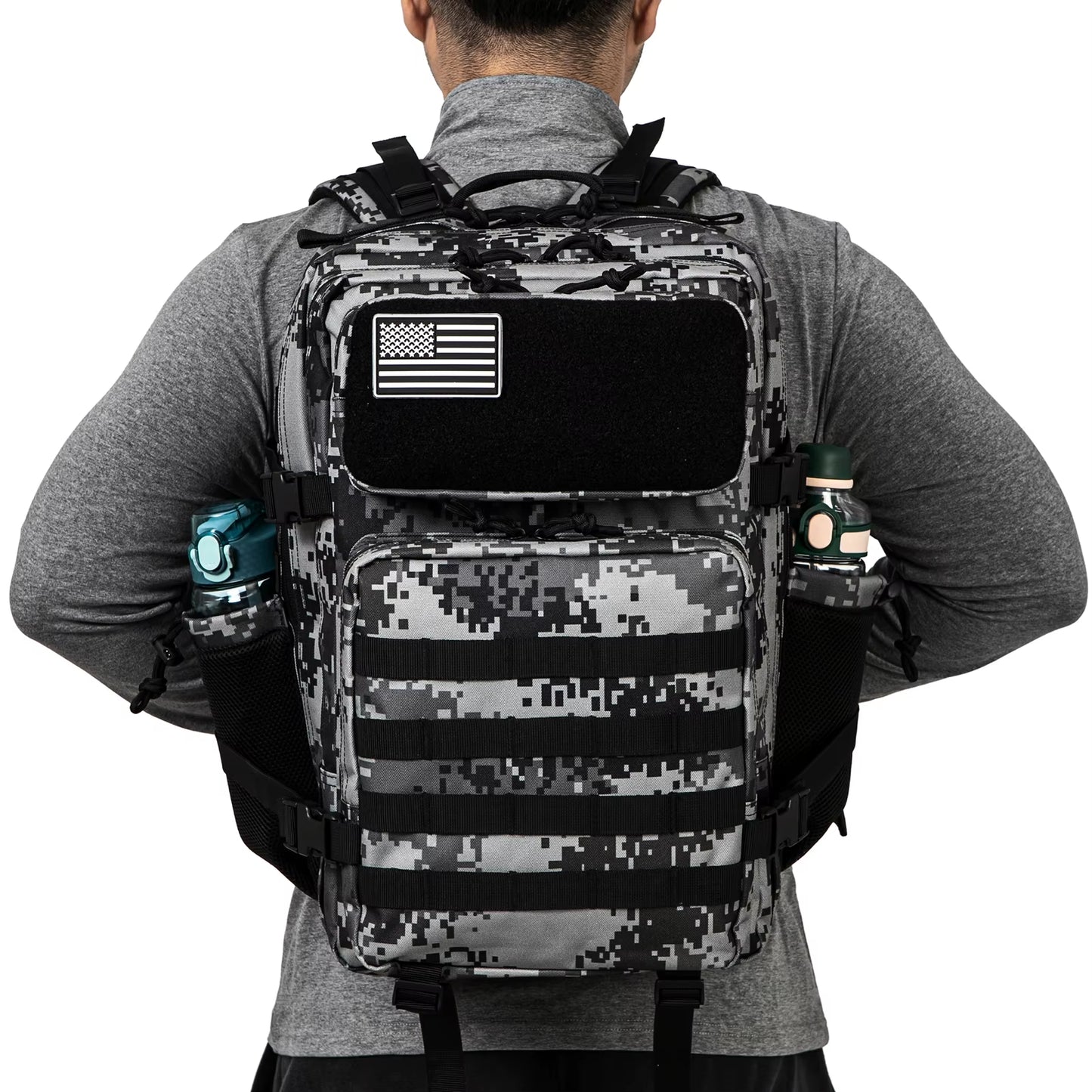 50L Tactical Backpack Survival Bag Hunting MOLLE Backpack GYM for Men EDC Outdoor Hiking Rucksack Witch Bottle Holder