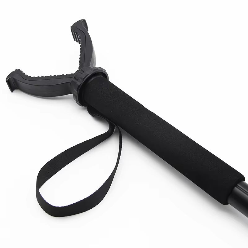 Aluminum Hunting Shooting Sticks Accessory V Shaped Rotating Yoke Monopod Telescopic with Shoulder Strap