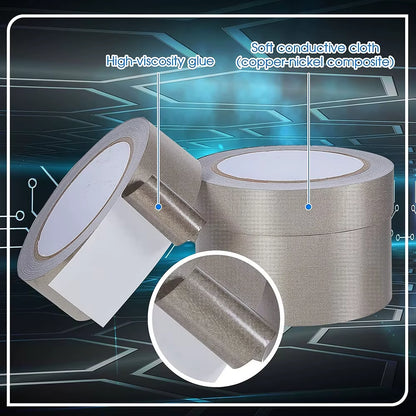 Faraday Tape Double Conductive Fabric Tape for Laptop Mobilephone LCD Repair EMI Shielding, RF Signal Blocking 20M