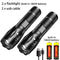 Powerful LED Flashlight Aluminum Alloy Portable Torch USB Rechargeable Outdoor Camping Tactical Flash Light