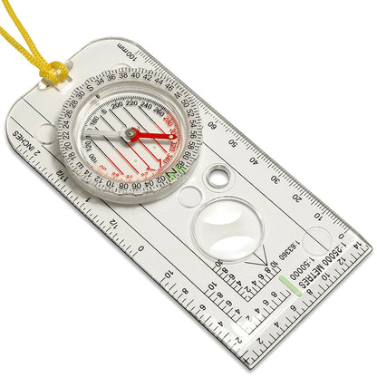 Compass Navigation Map Ruler Reading Scouting Scale Outdoor Orienteering Gear for Hunting Survival Travel Backpacking