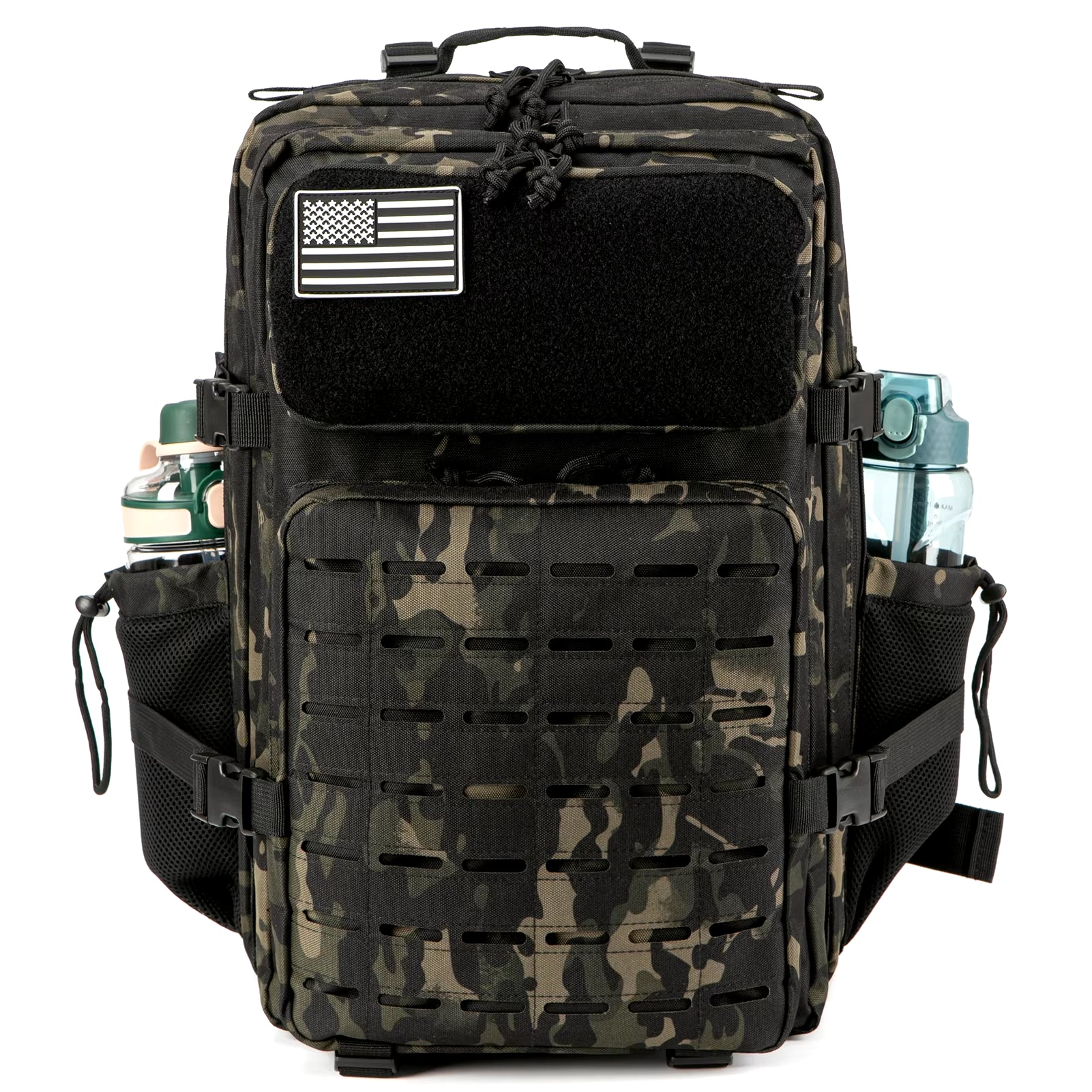 50L Tactical Backpack Survival Bag Hunting MOLLE Backpack GYM for Men EDC Outdoor Hiking Rucksack Witch Bottle Holder