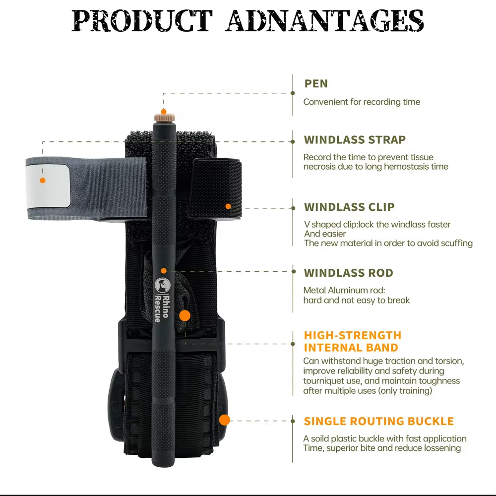 Ce Approved  Tactical Tourniquet with Metal Rod Combat Medical First Aid Emergency Tourniquet