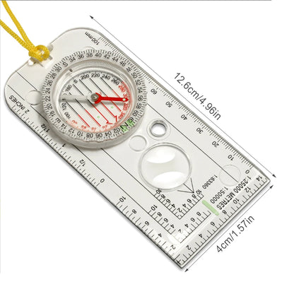 Compass Navigation Map Ruler Reading Scouting Scale Outdoor Orienteering Gear for Hunting Survival Travel Backpacking