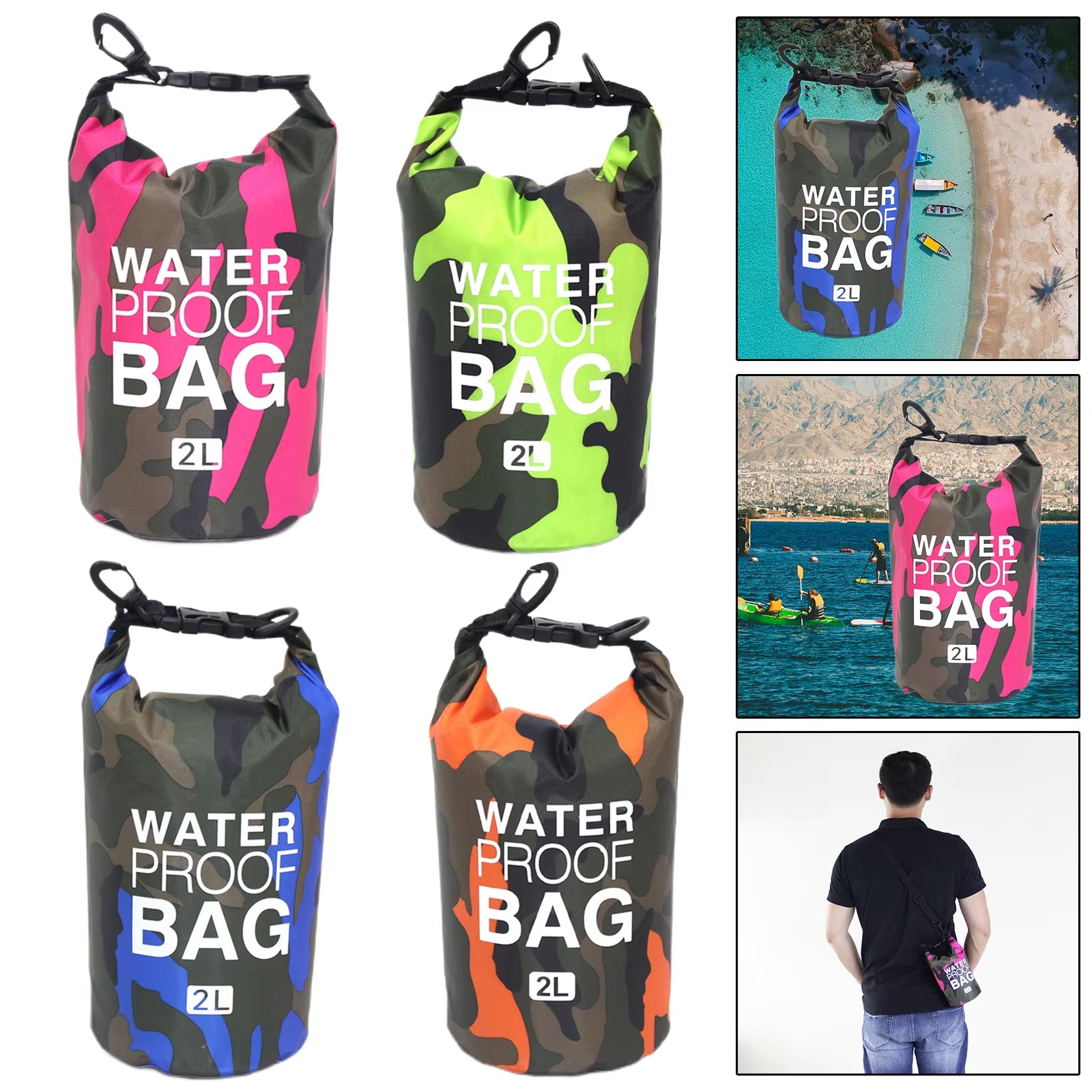 Waterproof Bags 2L 5L 10L 15L 20L 30L Swimming Sports Bags Backpack Drifting Rafting Surfing Gym Dry Bag Beach Accessories