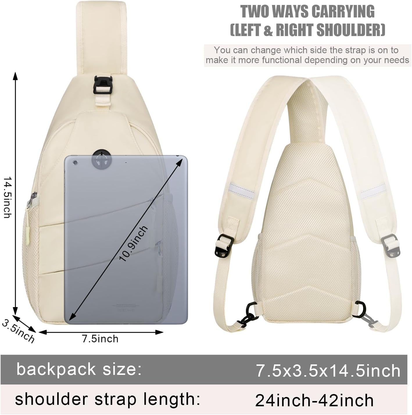 Crossbody Bags for Women Men Trendy Sling Bag Bakpack Casual Chest Bag with Convertible Shoulder Strap