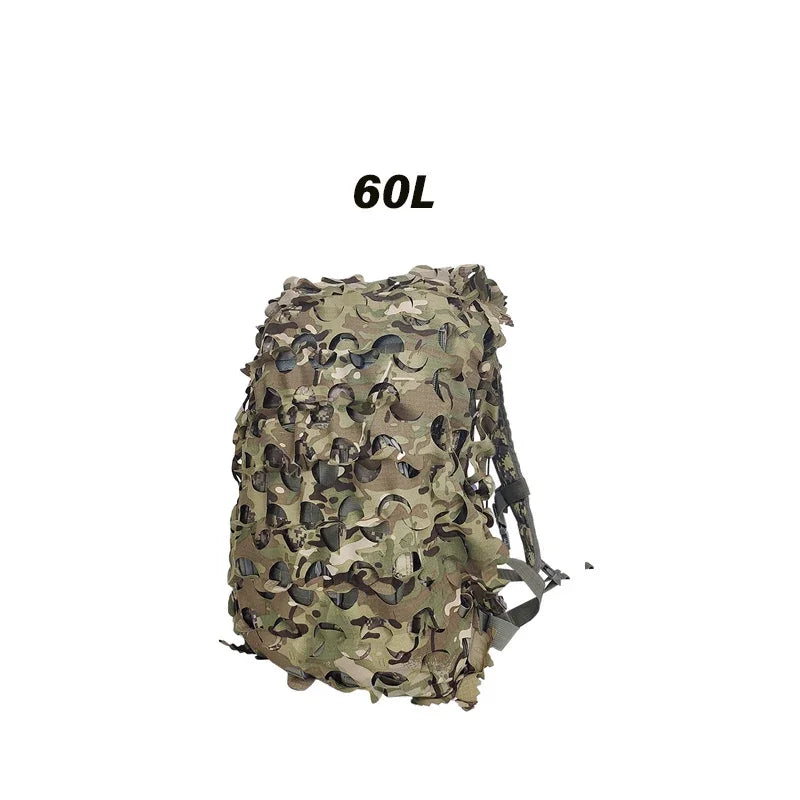 3D Camo Net Backpack Cover 60L 80L Laser Cut Camouflage Hunting Backpack Cover Paintball Paratrooper Hunting Accessories