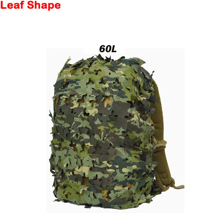 3D Camo Net Backpack Cover 60L 80L Laser Cut Camouflage Hunting Backpack Cover Paintball Paratrooper Hunting Accessories