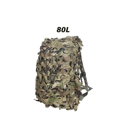 3D Camo Net Backpack Cover 60L 80L Laser Cut Camouflage Hunting Backpack Cover Paintball Paratrooper Hunting Accessories