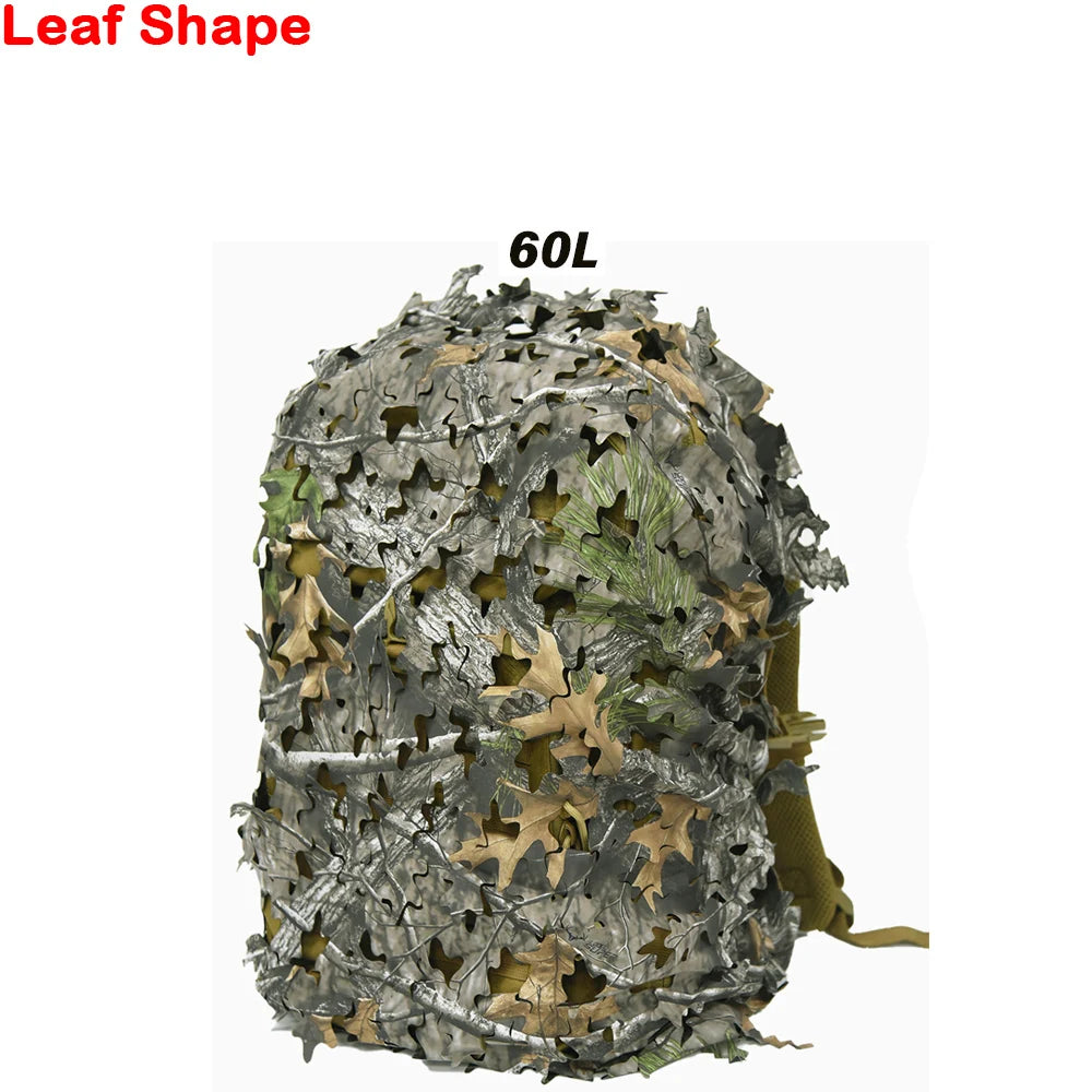 3D Camo Net Backpack Cover 60L 80L Laser Cut Camouflage Hunting Backpack Cover Paintball Paratrooper Hunting Accessories