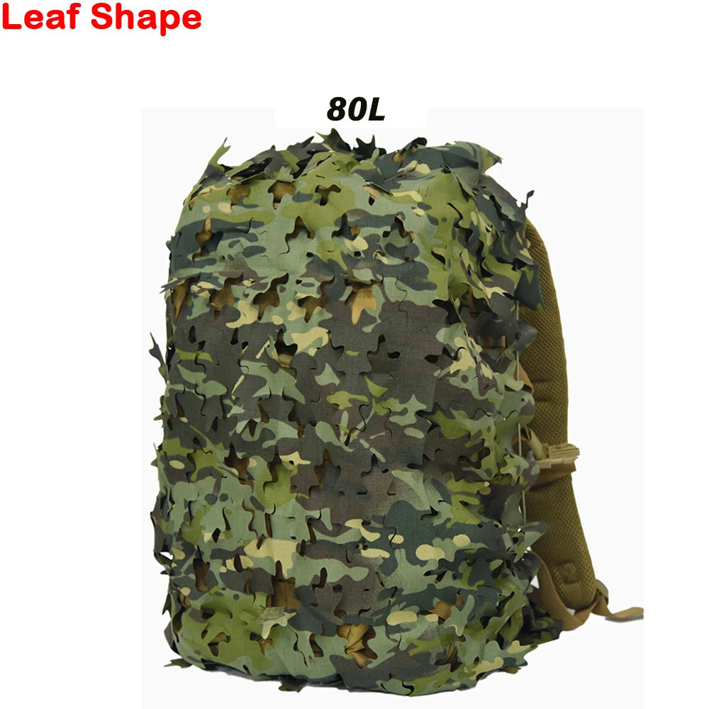 3D Camo Net Backpack Cover 60L 80L Laser Cut Camouflage Hunting Backpack Cover Paintball Paratrooper Hunting Accessories