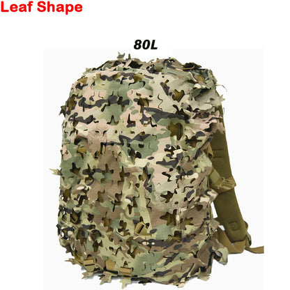 3D Camo Net Backpack Cover 60L 80L Laser Cut Camouflage Hunting Backpack Cover Paintball Paratrooper Hunting Accessories