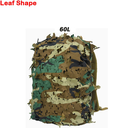 3D Camo Net Backpack Cover 60L 80L Laser Cut Camouflage Hunting Backpack Cover Paintball Paratrooper Hunting Accessories