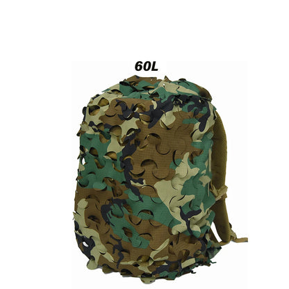 3D Camo Net Backpack Cover 60L 80L Laser Cut Camouflage Hunting Backpack Cover Paintball Paratrooper Hunting Accessories