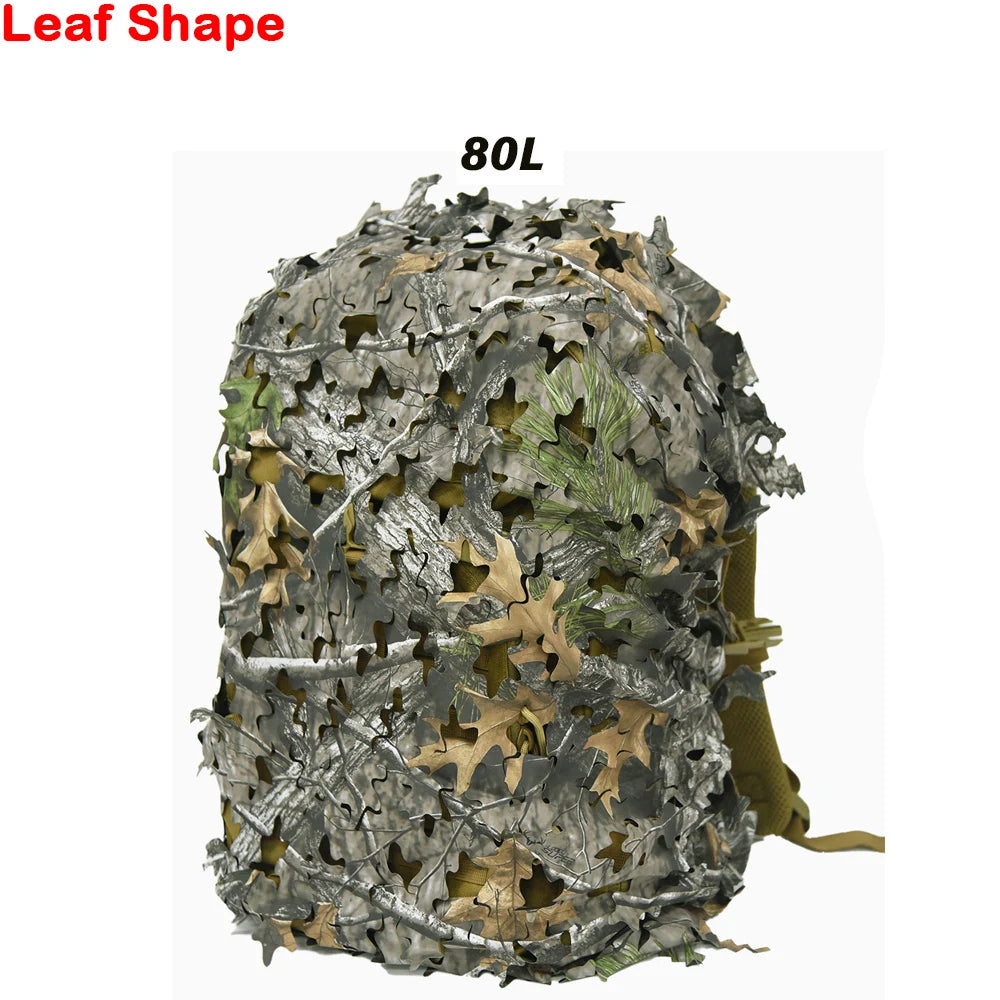 3D Camo Net Backpack Cover 60L 80L Laser Cut Camouflage Hunting Backpack Cover Paintball Paratrooper Hunting Accessories