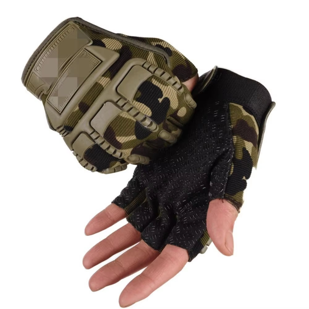 1 Pair Fingerless Gloves Anti-Slip Half Finger Mittens Wear-Resistant Fingerless Men'S Gloves