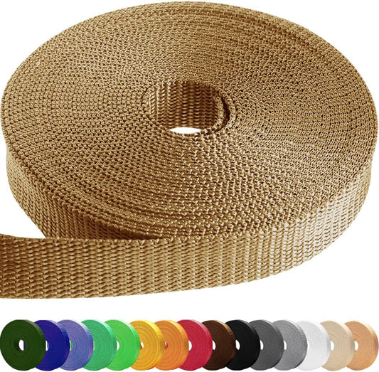 1" & 1.5" & 2" Webbing – 10 25 50 Yards – 40+ Colors – Heavy Duty 1 Inch 1.5 Inch 2 Inch Webbing for Climbing Outdoors Indoors Crafting DIY