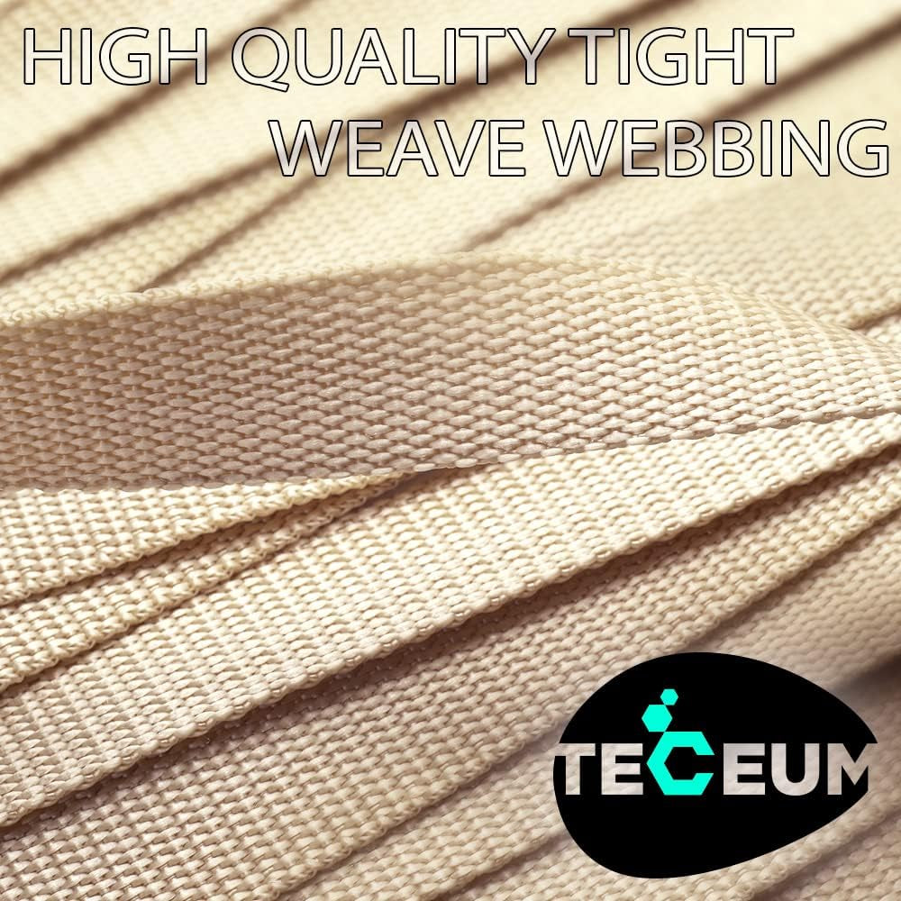 1" & 1.5" & 2" Webbing – 10 25 50 Yards – 40+ Colors – Heavy Duty 1 Inch 1.5 Inch 2 Inch Webbing for Climbing Outdoors Indoors Crafting DIY