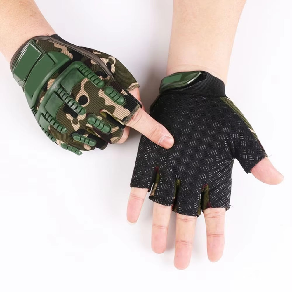 1 Pair Fingerless Gloves Anti-Slip Half Finger Mittens Wear-Resistant Fingerless Men'S Gloves