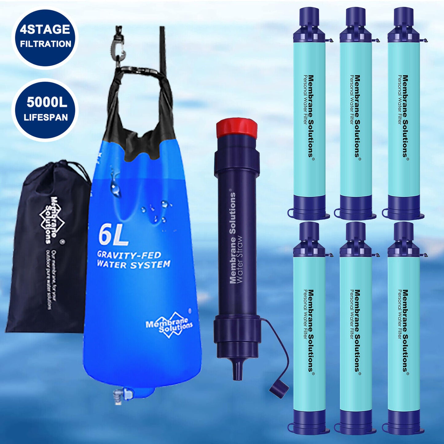 Gravity Water Filter Straw,Camping Water Filtration System|Water Purifier Straw